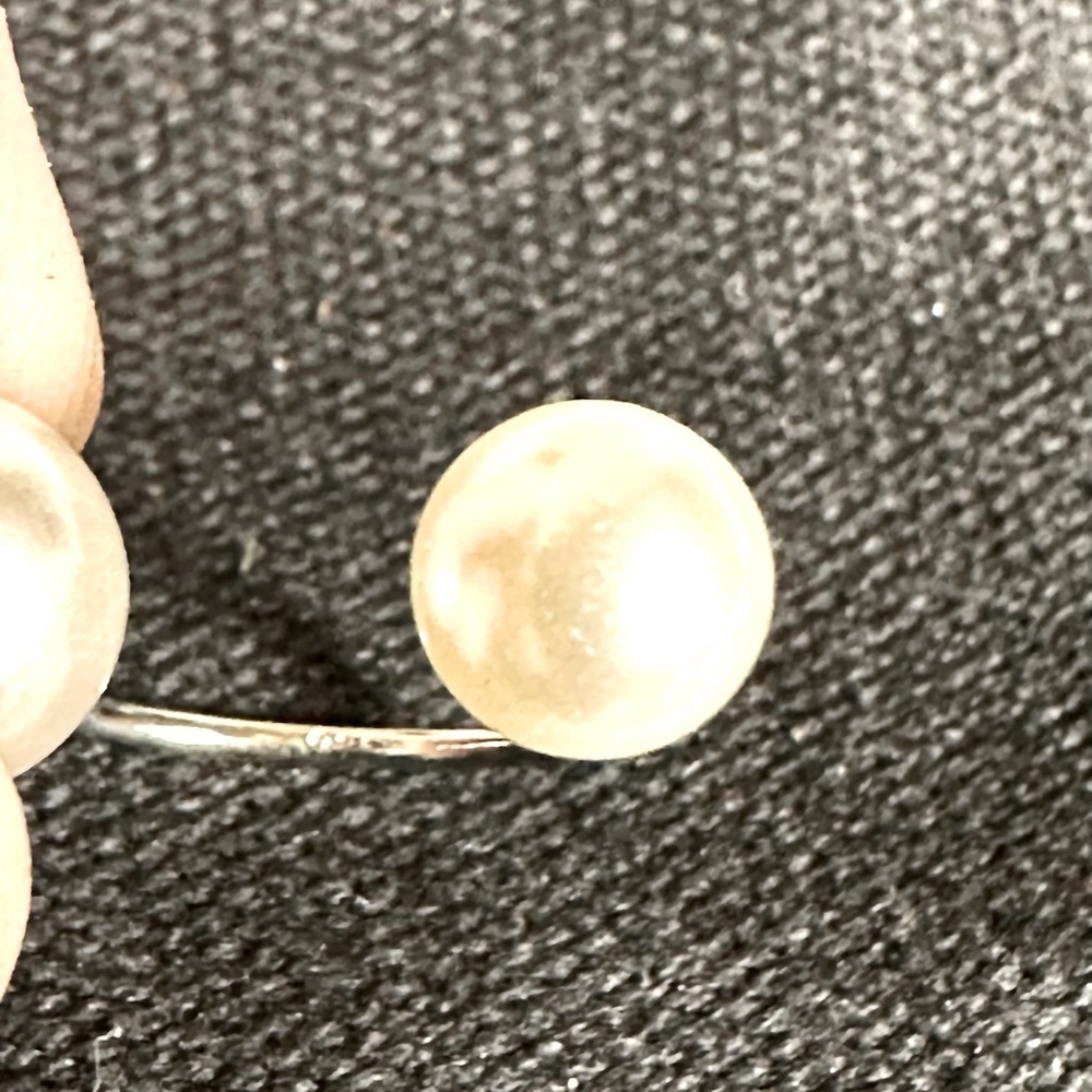 DOUBLE PEARL STERLING SILVER RING - Picture 6 of 6